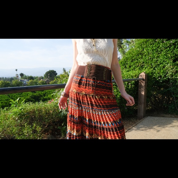 Boho skirt with belt - Picture 2 of 5
